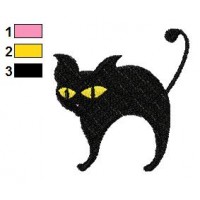 Black Cat Embroidery Design 06